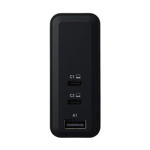 エレコム AC充電器 USB充電器 USB PD対応 140W USB-C×2 USB-A×1 スイングプラグ ブラック MPA-ACCP96140BK_2