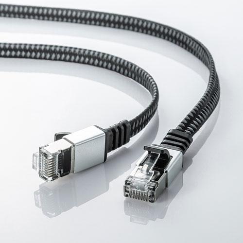 〔5個セット〕 サンワサプライ カテゴリ6AメッシュフラットLANケーブル 15m ブラック KB-FL6AME-15BKX5_3