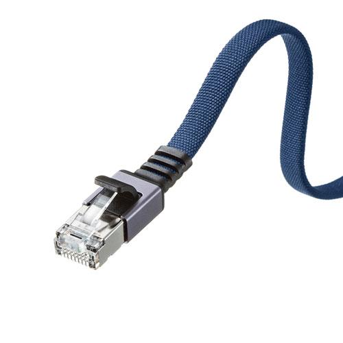 〔5個セット〕 サンワサプライ カテゴリ6AメッシュフラットLANケーブル 15m ブルー KB-FL6AME-15BLX5_1