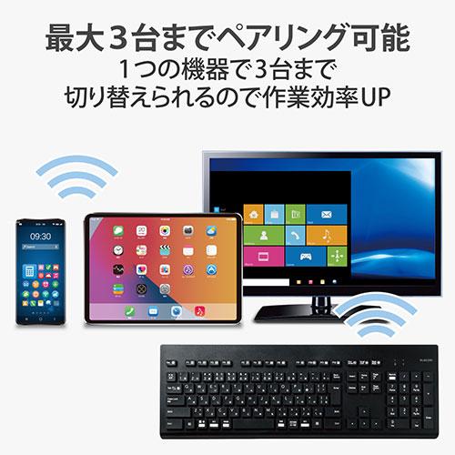 エレコム 洗える 抗菌 Bluetoothキーボード + アルカリ乾電池 単4形10本パックセット TK-WS03BMKBK+HDLR03/1.5V10P_5