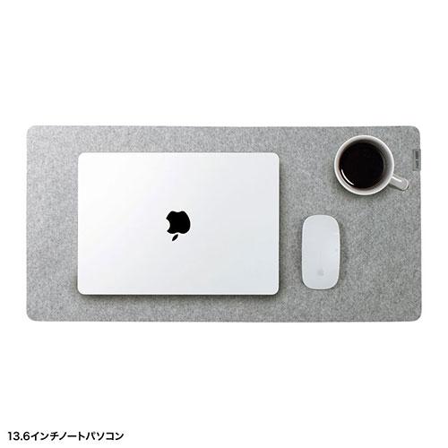 〔5個セット〕 サンワサプライ フェルトデスクマット W600×D300mm グレー MPD-FLT2GYX5の画像