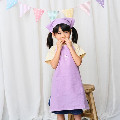 〔5セット〕 レップ ディアー キッズエプロン3Pセット ラベンダー REP-548608X5の画像