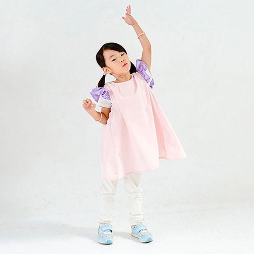 〔5枚セット〕 レップ キッズエプロン フリル 幅広いシーンで活躍するドレスタイプ ピンク REP-579305X5の画像