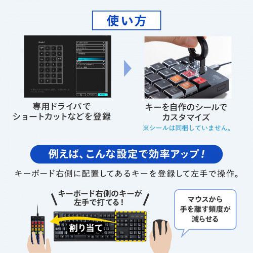 サンワサプライ プログラマブルテンキー 有線モデル NT-26UBK