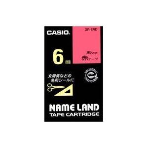 (業務用5セット) CASIO カシオ ネームランド用ラベルテープ 〔幅：6mm〕 XR-6RD 赤に黒文字