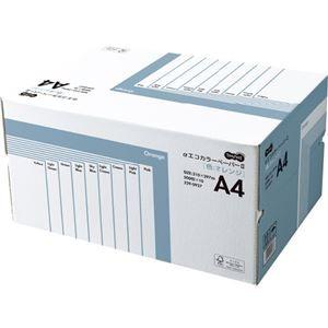 (まとめ) TANOSEE αエコカラーペーパーII A4 オレンジ 業務用パック 1箱(5000枚：500枚×10冊) 〔×10セット〕