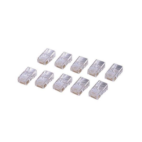 (まとめ) エレコム カテゴリー5E対応 RJ45コネクタ 単線仕様 LD-RJ45T10A 1セット(10個) 〔×10セット〕