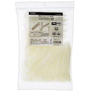 (まとめ) オーム電機 ロックタイ 100mm 白 LT-100W1000W 1袋(1000本) 〔×4セット〕