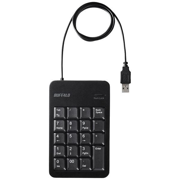 バッファロー 有線テンキーボード Tabキー/USBハブ付き ブラック BSTKH100BK｜rinkobe｜02