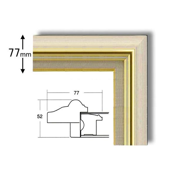 日本製 油絵額縁 フレーム F30号 アイボリー 壁掛けひも