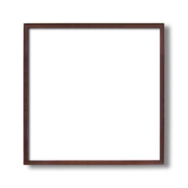 〔 角額 〕高級木製正方形額 600角 600×600mm ブラウン 壁掛けひも アクリル付き 9787 フレーム 額縁 額