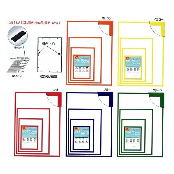 〔パネルフレーム〕軽いフレーム・UVカットPET付 ポスターフレームカラーズA4(297×210mm)グリーン｜rinkobe｜03