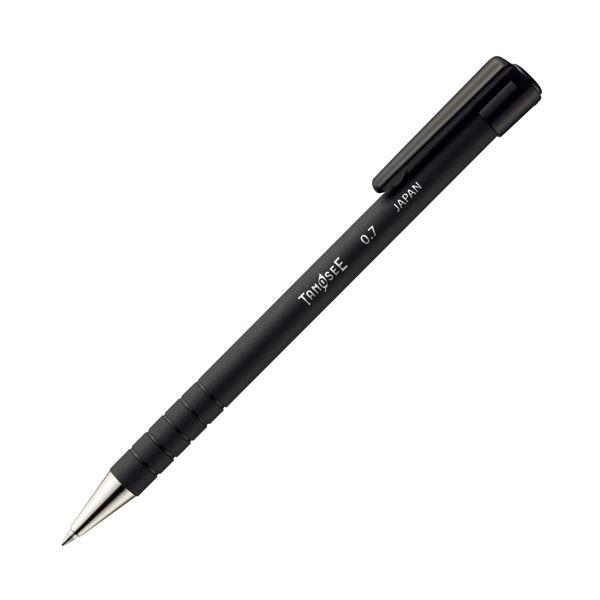 (まとめ) TANOSEE ノック式油性ボールペンラバー軸 0.7mm 黒 1本 〔×100セット〕