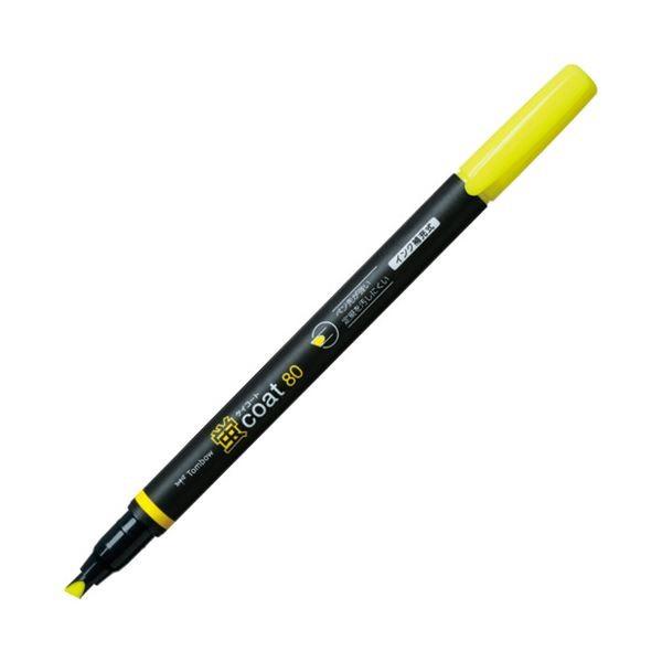 (まとめ) トンボ鉛筆 蛍コート80 WA-SC91 黄 10本〔×10セット〕