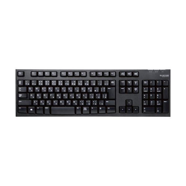 (まとめ)エレコム 2.4GHzワイヤレスフルキーボード 108キー USB接続 ブラック TK-FDM063TBK 1台〔×2セット〕