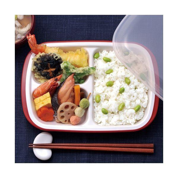 (まとめ)小森樹脂 フタ付ランチプレート「楽弁」角型 濃茶 1個〔×5セット〕_1