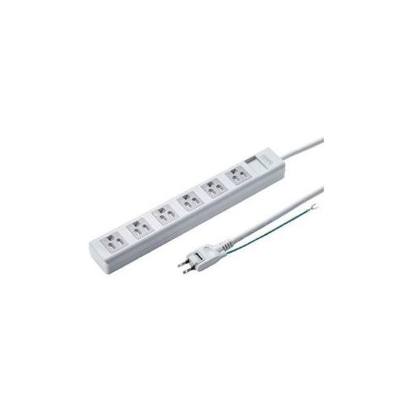 (まとめ)サンワサプライ シャッタータップ 6個口 2.5m TAP-SH3625MG〔×3セット〕