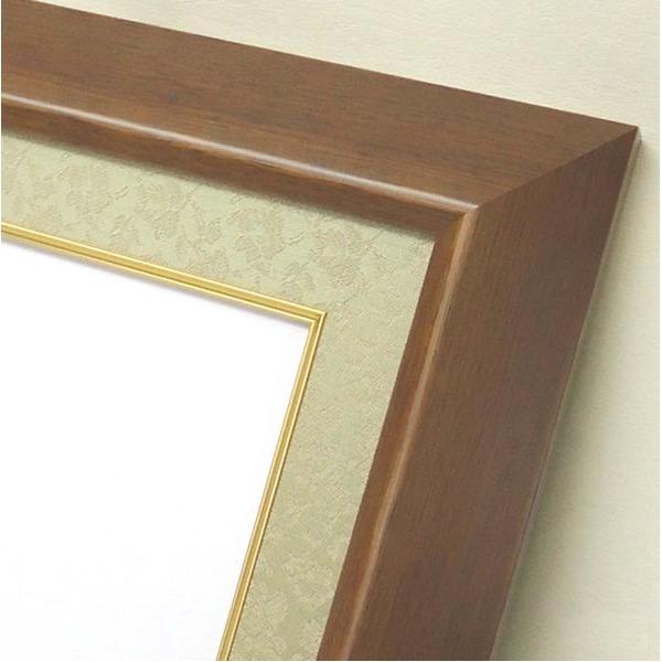 〔 受注生産 〕 高級 賞状額 褒賞 517×367mm ブラウン 木製 太いフレーム 寸五巾金ラック 額 額縁 フレームの画像