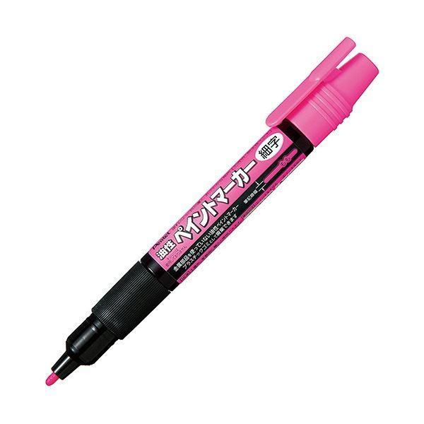 (まとめ) ぺんてる 油性ペン ペイントマーカー 細字 桃 MSP20-P 1セット(10本) 〔×3セット〕