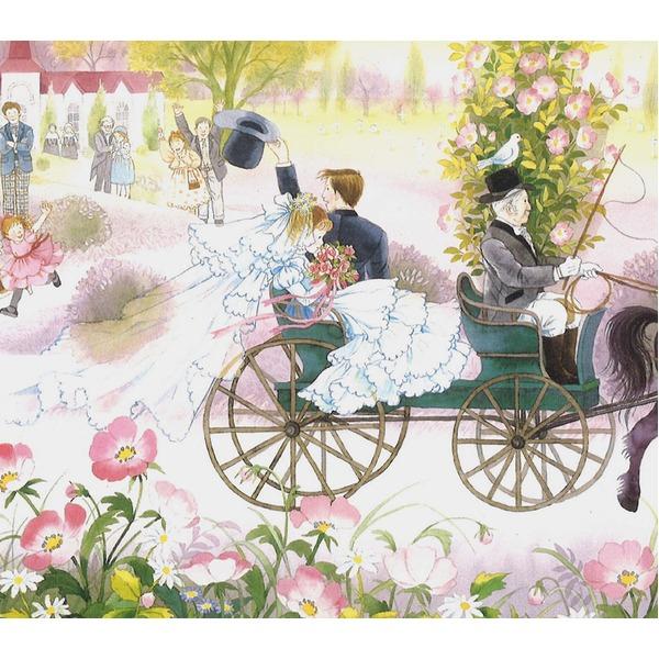 幅広額装 木製DX額 壁掛け用額 ホワイト 藤田三歩「ローズガーデンの祝祭」_1
