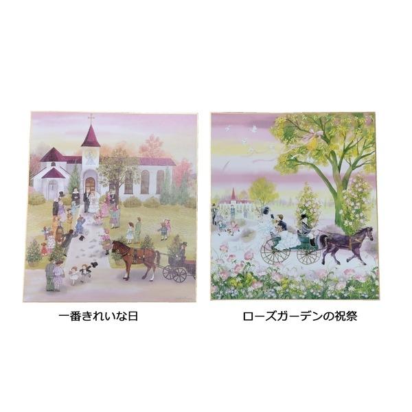 幅広額装 木製DX額 壁掛け用額 ホワイト 藤田三歩「ローズガーデンの祝祭」_3