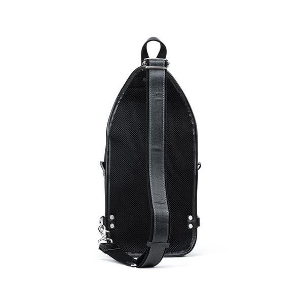 サンワダイレクト ボディバッグ(メンズ・ワンショルダー・日本製・デニム生地・縦型・ブラック) 200-BAGBDY1BK 1個_1