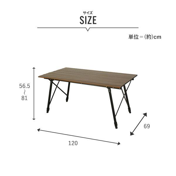 ART-120 アルミロール天板テーブル 幅約120cm_3