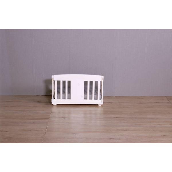 ペットベッド S 約幅52.5cm ホワイト 木製 ペット用品 ペットグッズ 犬用品 猫用品 組立品の画像