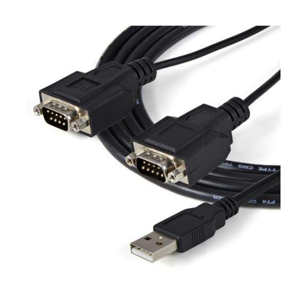 StarTech.com 2ポートFTDI USB -シリアル変換アダプタケーブル 1.8m ブラック ICUSB2322F1本_4