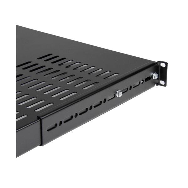 StarTech.com 1U 放熱用スリット付き伸縮式サーバーラック棚板 ブラック ADJSHELFHDV 1枚_1