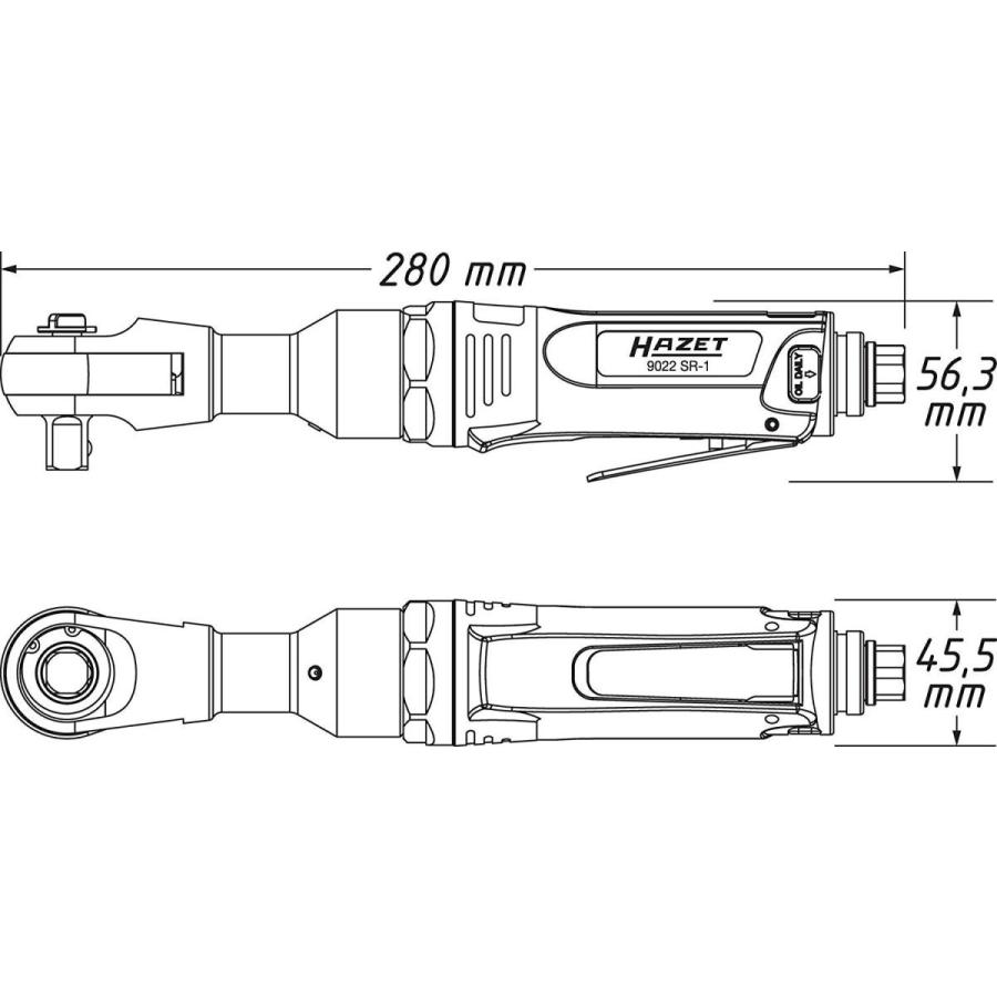 Hazet ハゼット 9022SR-1 インパクトエアラチェットレンチ : 燐光舎 