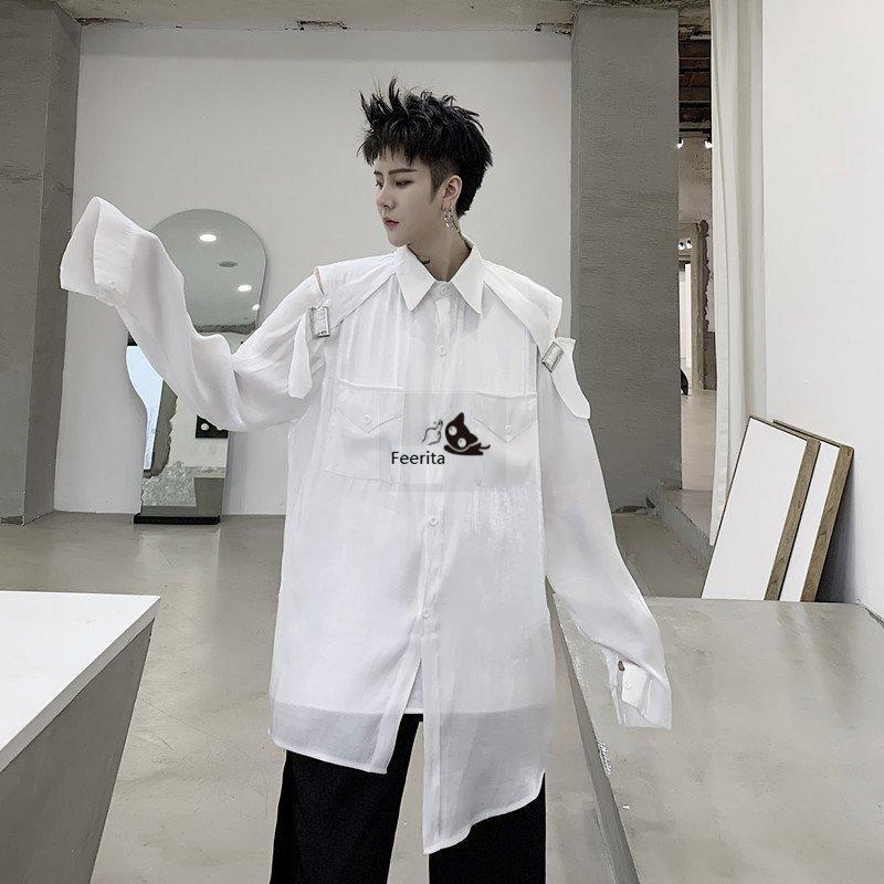 ロングシャツ　白色サマーコート 楽天市場】【albino】コート風ドレープワンピースシャツロング