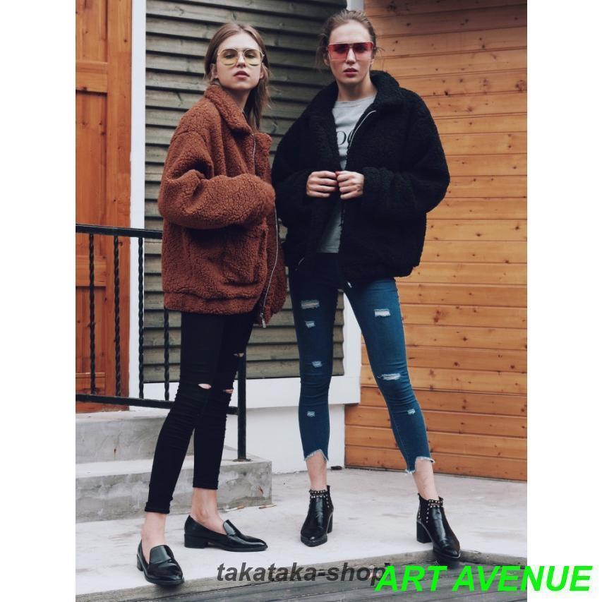 【大特価】レディース ボアコート 長袖 テディコート オーバーサイズ 大きいサイズ 2L 3L 4L アウター 韓国 原宿系 ファッション |  | 02