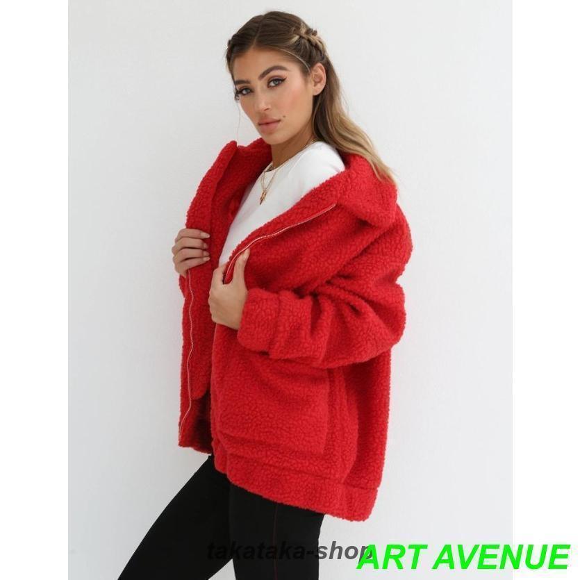 【大特価】レディース ボアコート 長袖 テディコート オーバーサイズ 大きいサイズ 2L 3L 4L アウター 韓国 原宿系 ファッション |  | 03