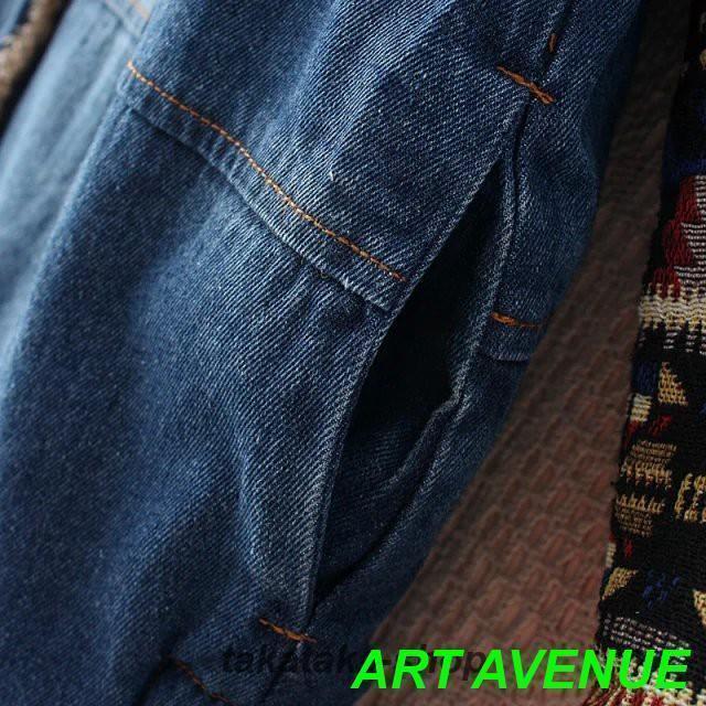 【大特価】裏ボア アウター デニムコート ボア レディース 秋 冬 デニムジャケット エスニック柄 フード コート カジュアル おしゃれ 大人可愛い 秋冬 韓国 |  | 12