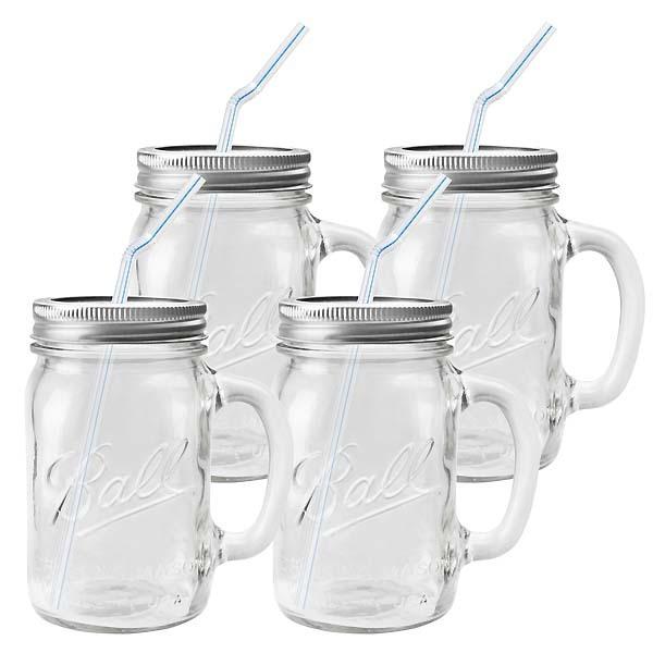 Ball 【ボール】ハンドル メイソンジャー 16oz ストロー ドリンク マグ
