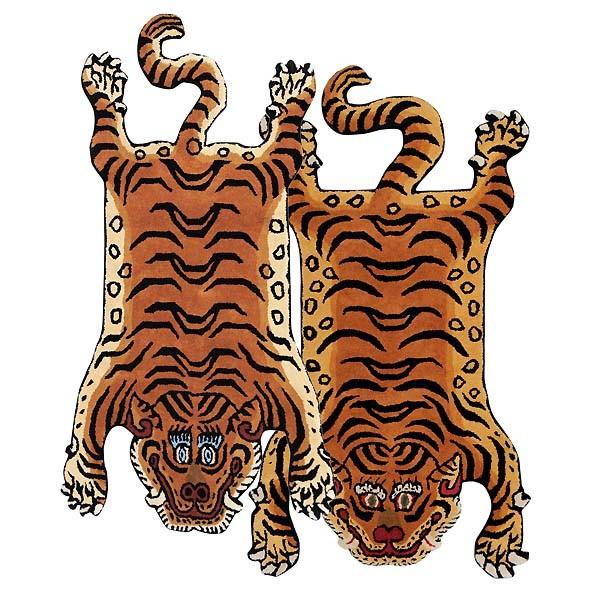 チベタン タイガー ラグ マット 【M】Tibetan Tiger Rug 虎型 130cm