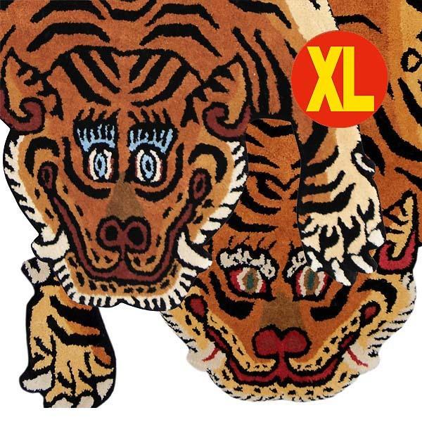 ビッグチベタンタイガーラグ約190cm チベタン タイガー ラグ マット 【XL】Tibetan Tiger Rug 虎型 190cm