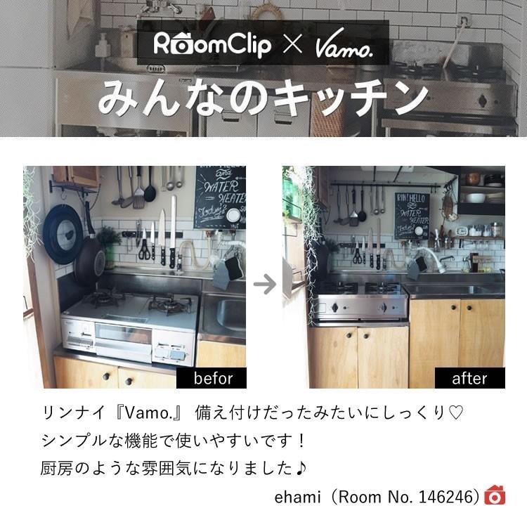 ガスコンロ 都市ガス プロパン リンナイ Vamo. バーモ ガステーブル 2口 左右 強火力 グリル無し ステンレス｜rinnai-style｜10