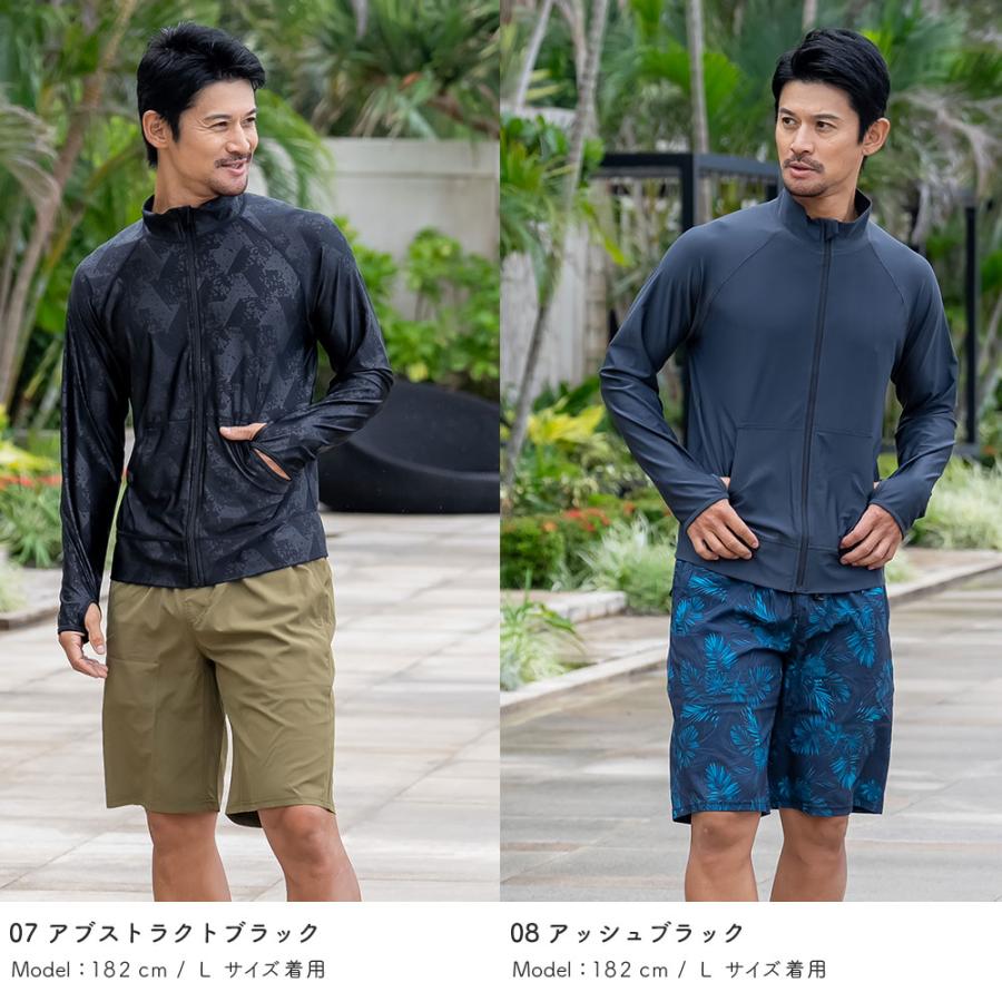 ラッシュガード メンズ スタンドカラー 立ち襟 水着用 フードなし 長袖