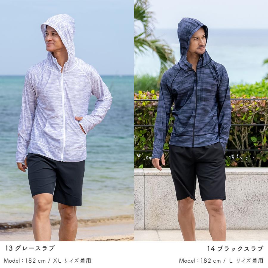 ラッシュガード メンズ パーカー 水着用 長袖 体型カバー UVパーカー ラッシュパーカー 日焼け対策 |  | 32