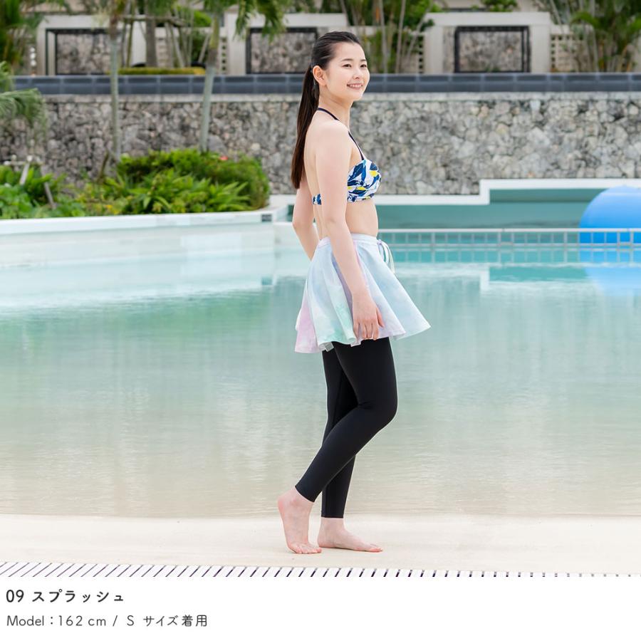 ラッシュガード レディース キュロットスカート付きレギンス 10分丈