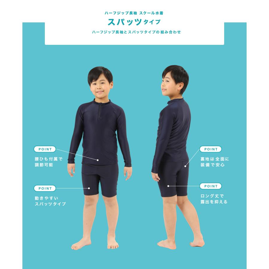スクール水着 長袖セット 男の子 セパレート スパッツ型 トランクス型
