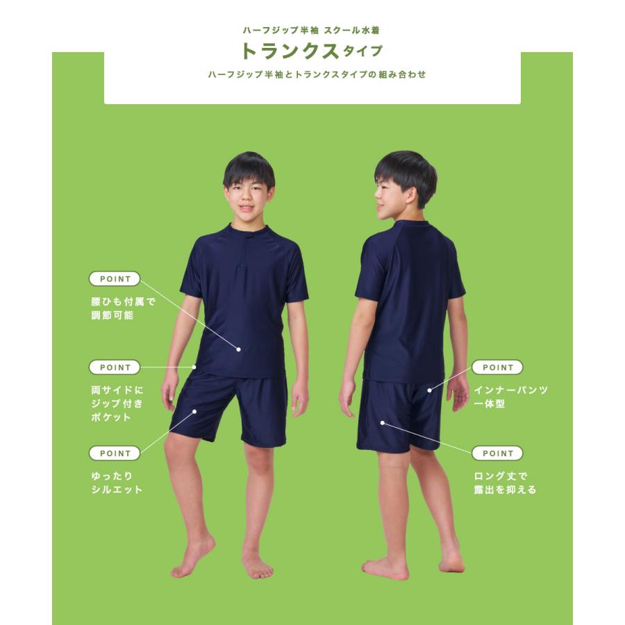 スクール水着 半袖セット 男の子 セパレート スパッツ型 トランクス型