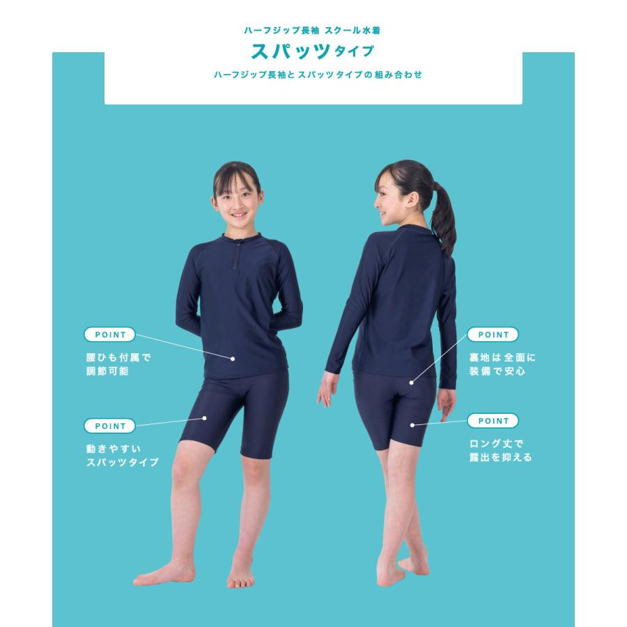 スクール水着 長袖セット 女の子 セパレート スパッツ型 キュロット型