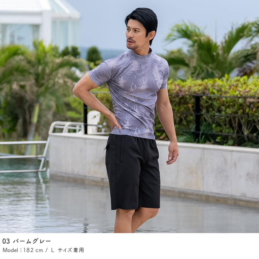 SALE ラッシュガード ユニセックス 半袖Tシャツ 数量限定 立ち襟 水着