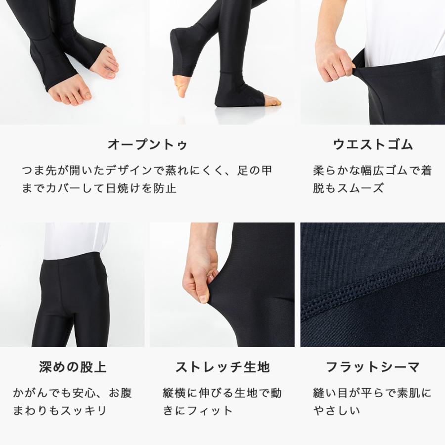 ラッシュガード ユニセックス オープントゥタイツ つま先なし
