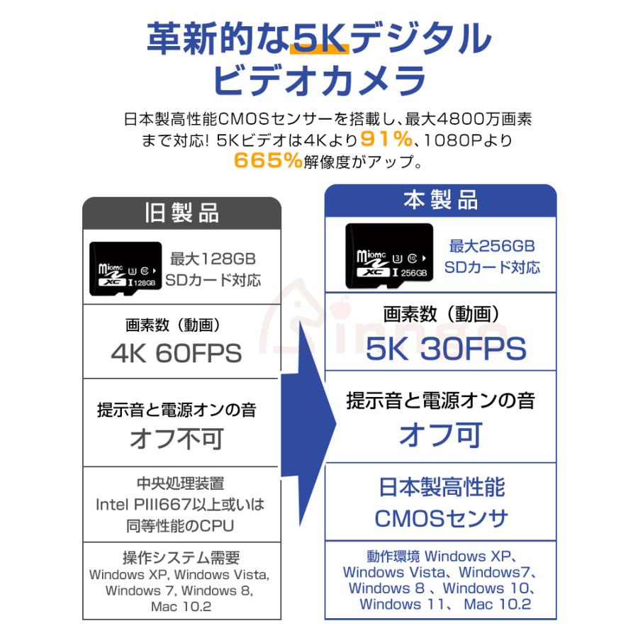 ビデオカメラ 4K 5K 4800万画素 小型 カメラ DVビデオカメラ ハンディカム VLOGカメラ Webカメラ デジタルビデオカメラ 赤外夜視機能 2023新型｜rinngostore｜03