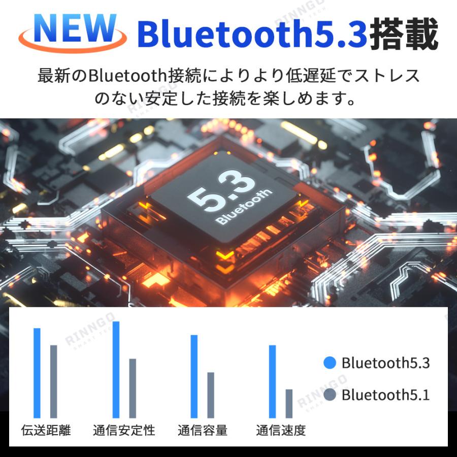 ワイヤレスイヤホン 骨伝導イヤホン Bluetooth5.3 コードレスイヤホン 音漏れ防ぐ スポーツ Hi-fi 超軽量 残量表示 超長待機 耳掛け式 通勤 通学 プレゼント｜rinngostore｜09