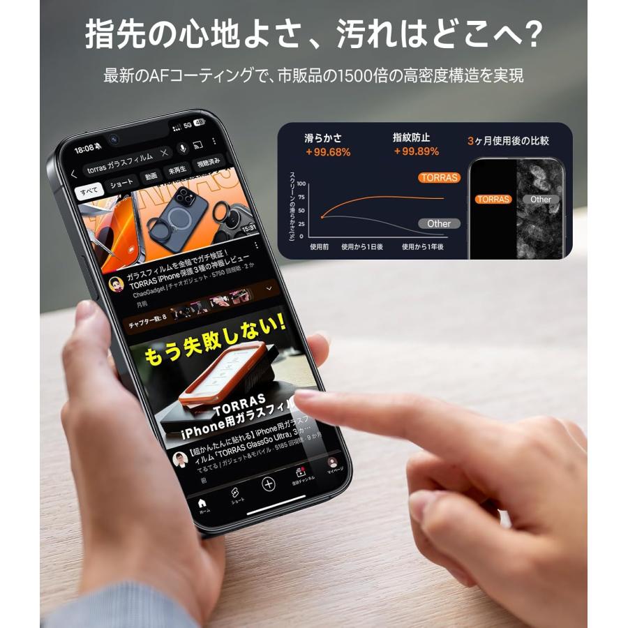 TORRAS iPhone17e 16e ガラスフィルム 2枚セット 強化ガラス 保護